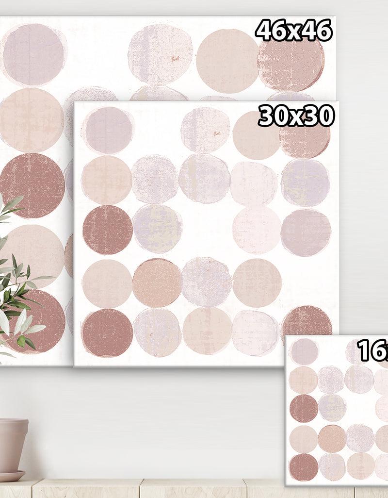 DesignQ Shade Of Pink Geometric Dots II - Abstract Canvas Artwork