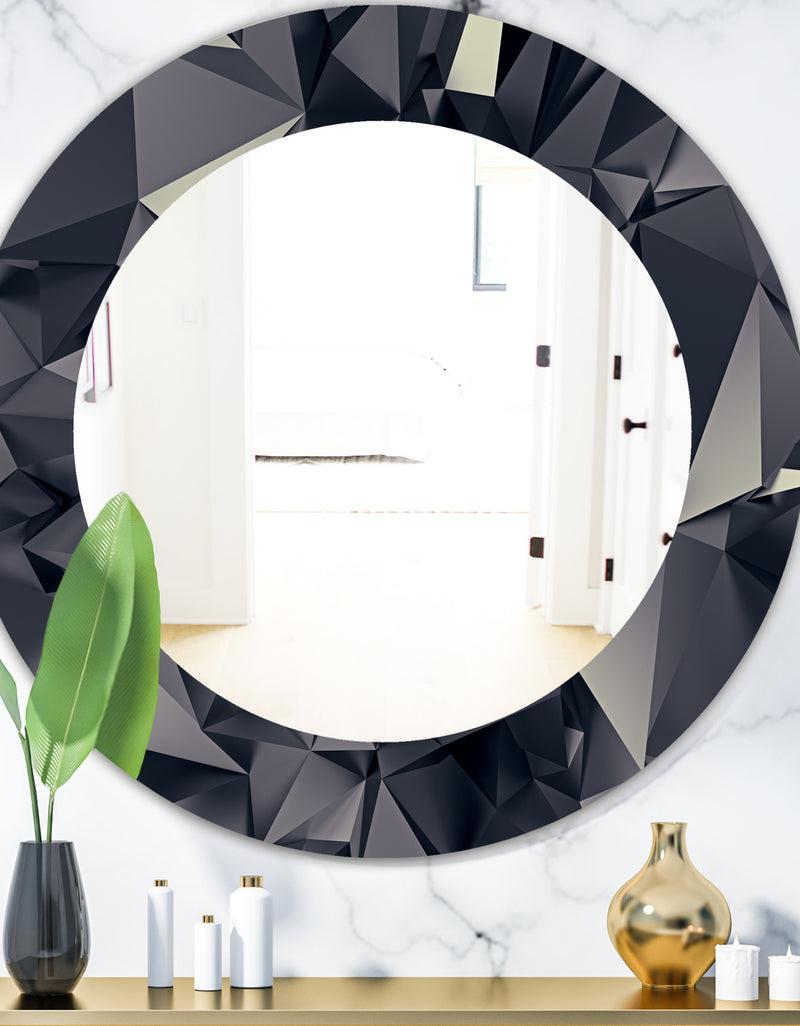 DesignQ Shades Of Black - Modern Mirror - Oval or Round Wall Mirror