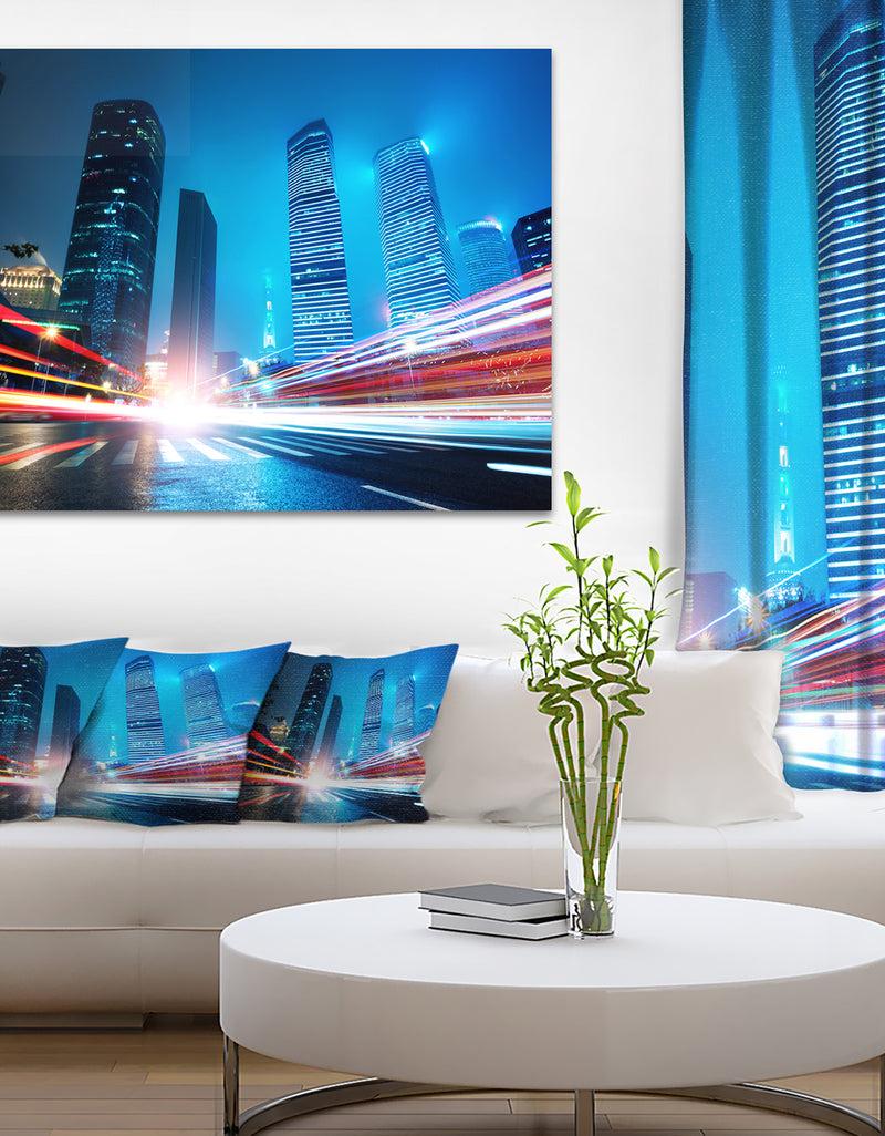 DesignQ Shanghai Lujiazui Finance at Night - Cityscape Canvas print