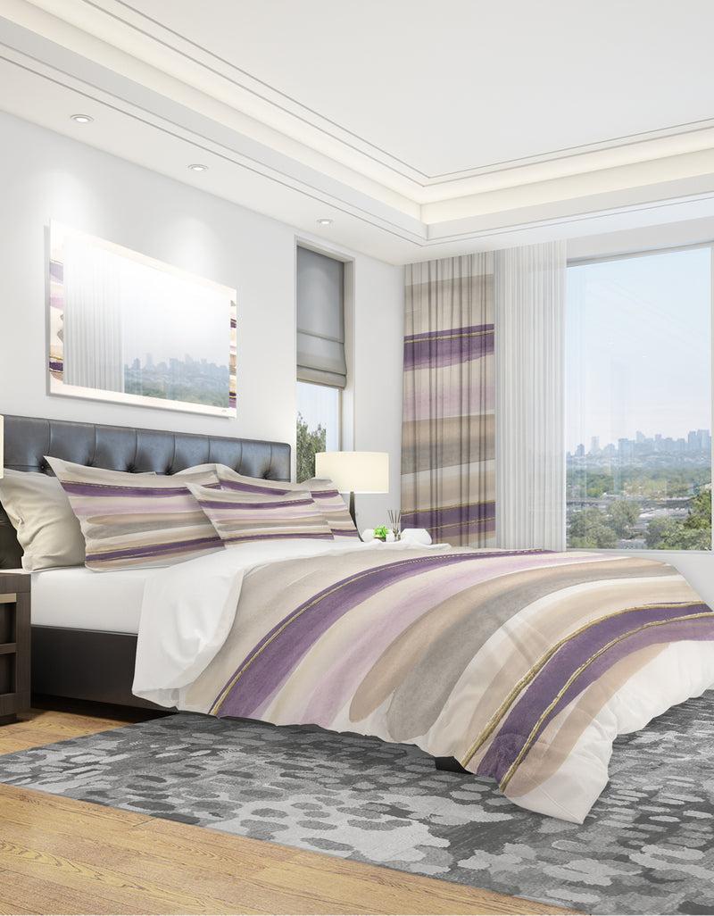 DesignQ Shape Of Glam Purple - Geometric Duvet Cover Set