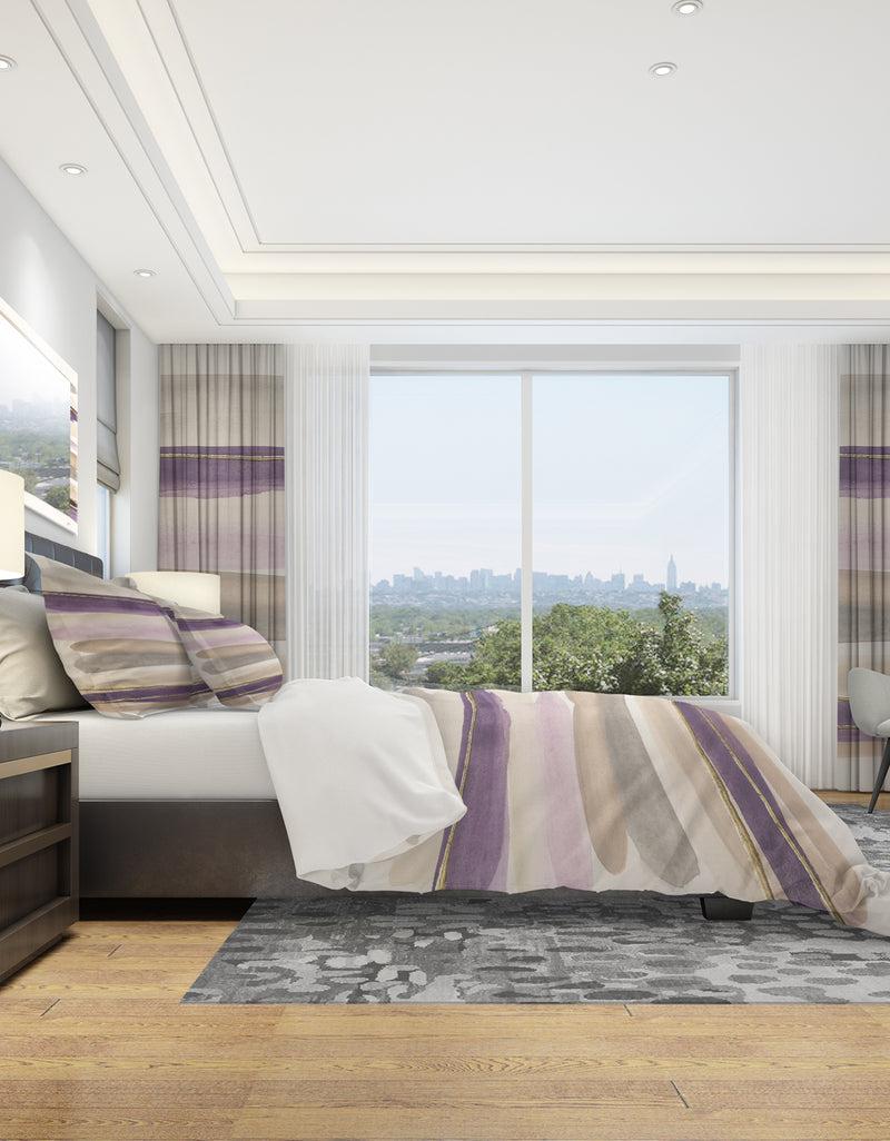 DesignQ Shape Of Glam Purple - Geometric Duvet Cover Set