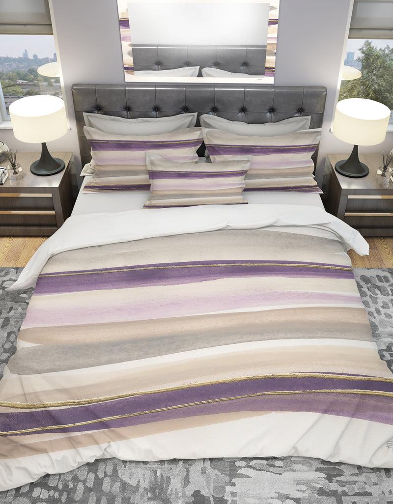 DesignQ Shape of Glam Purple - Geometric Duvet Cover Set