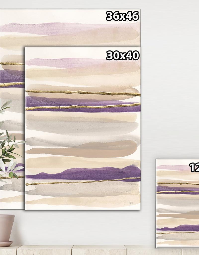 DesignQ Shape Of Glam Purple I - Shabby Chic Premium Canvas Wall Art