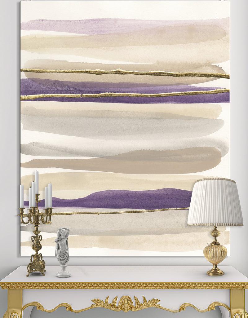 DesignQ Shape of Glam Purple I - Shabby Chic Premium Canvas Wall Art