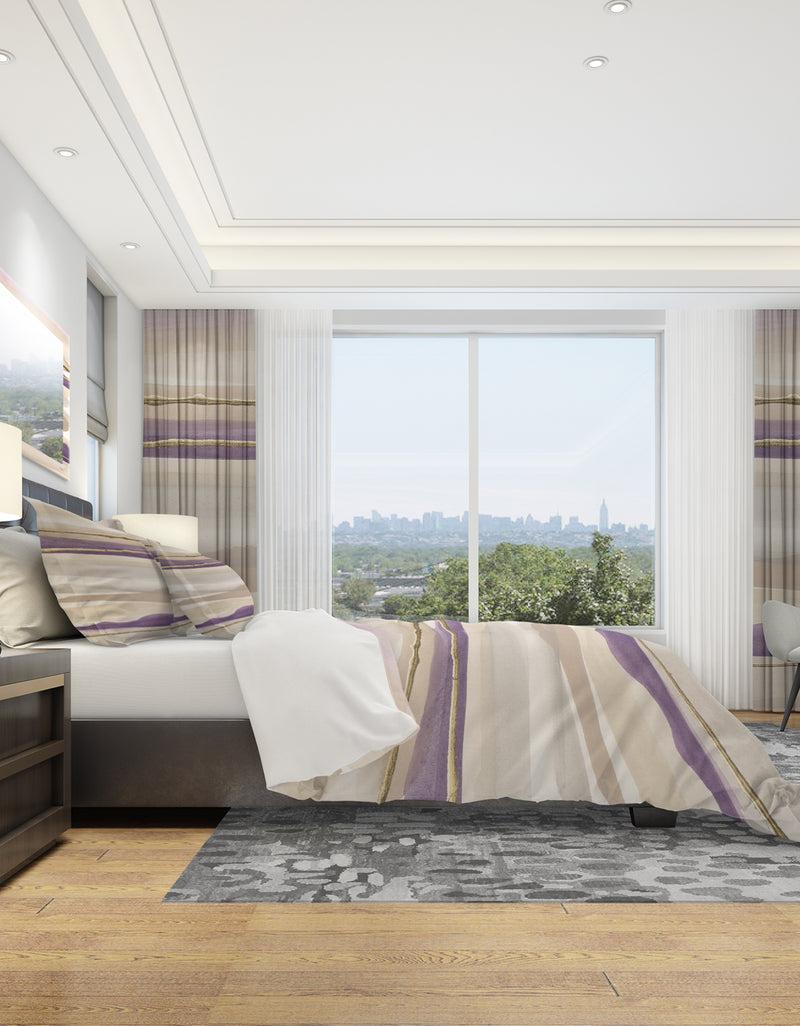 DesignQ Shape Of Glam Purple III - Geometric Duvet Cover Set