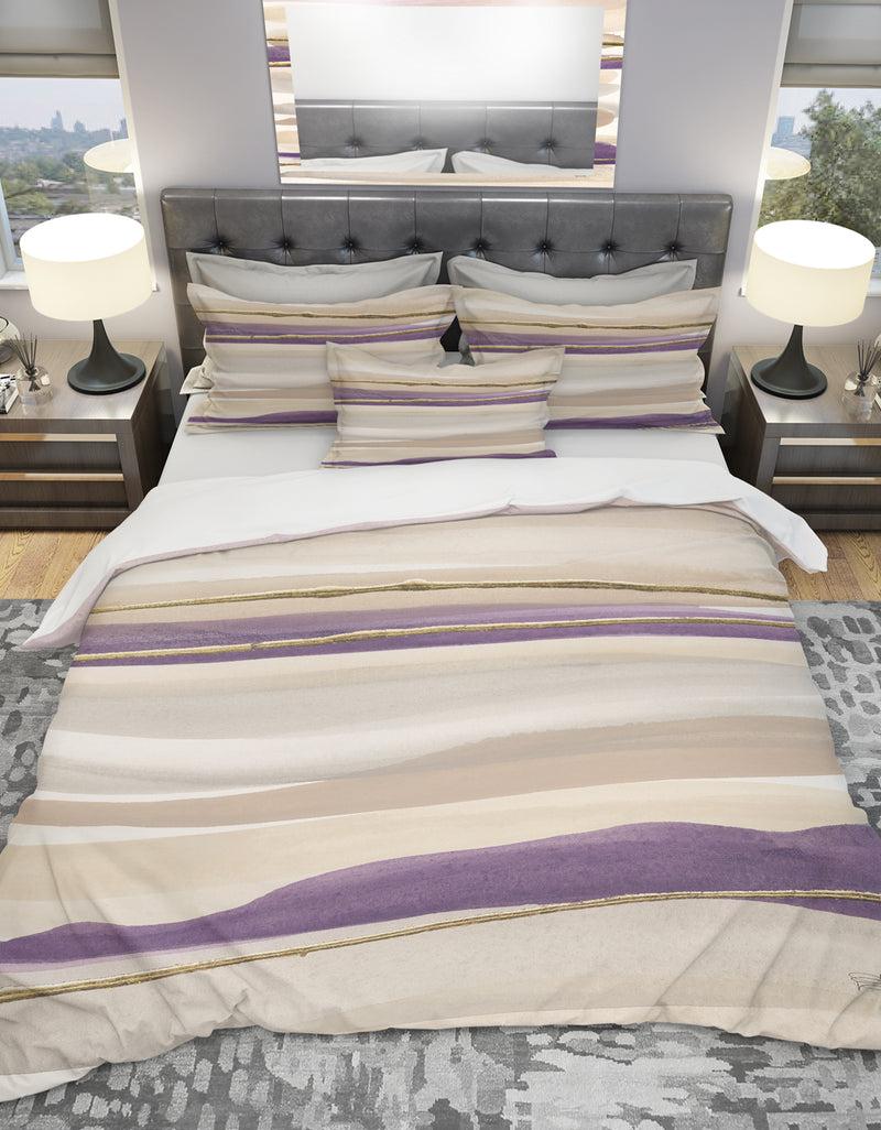 DesignQ Shape of Glam Purple III - Geometric Duvet Cover Set