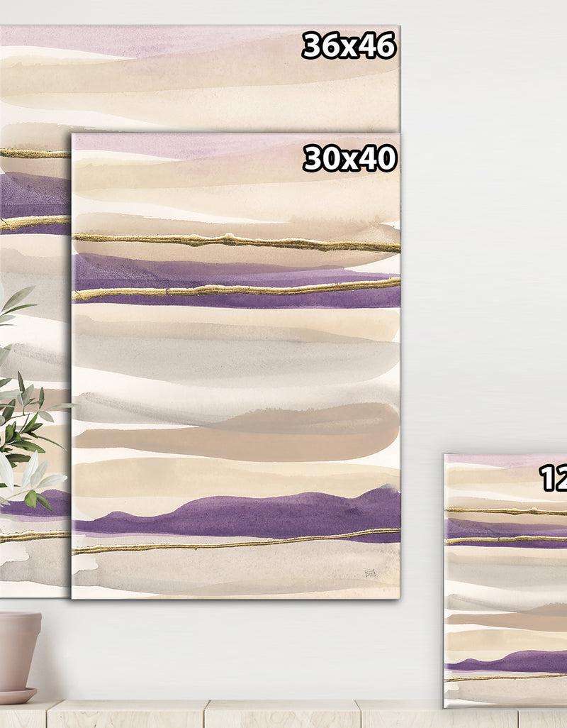 DesignQ Shape Of Glam Purple III - Shabby Chic Premium Canvas Wall Art