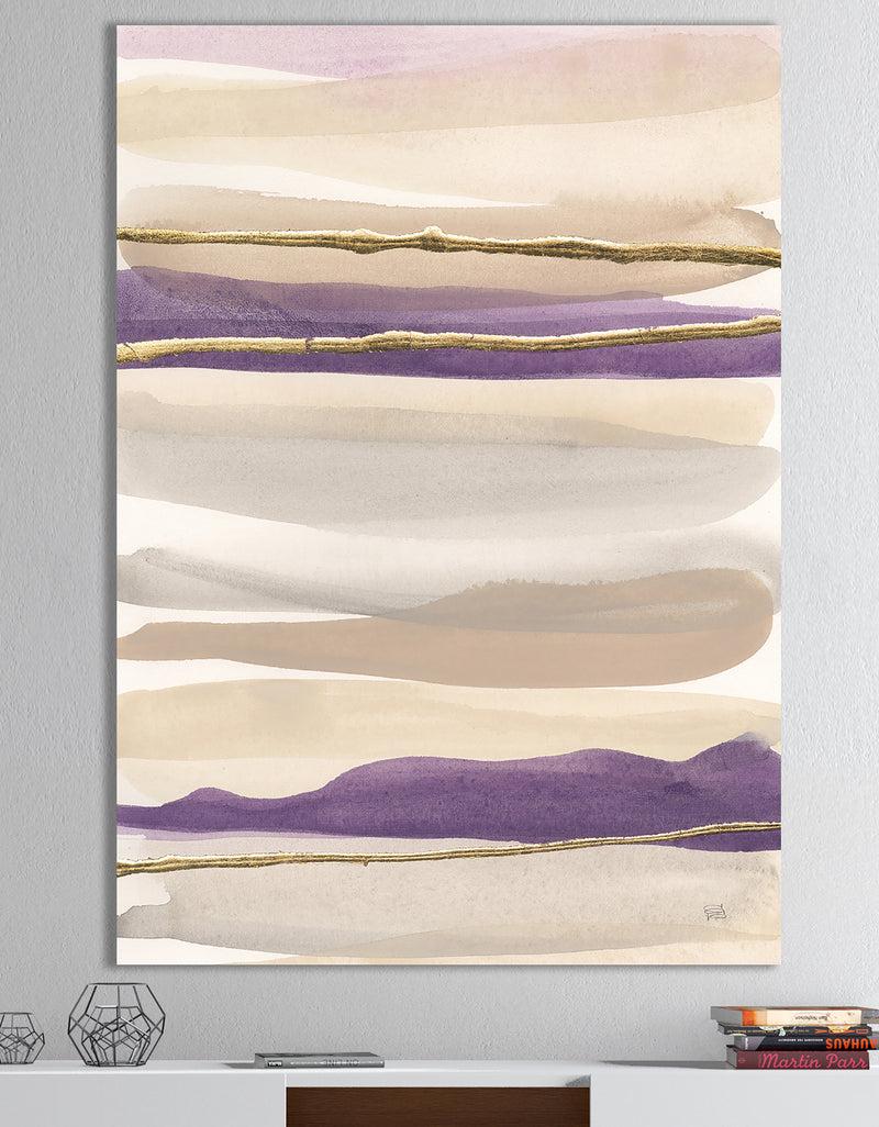 DesignQ Shape of Glam Purple III - Shabby Chic Premium Canvas Wall Art