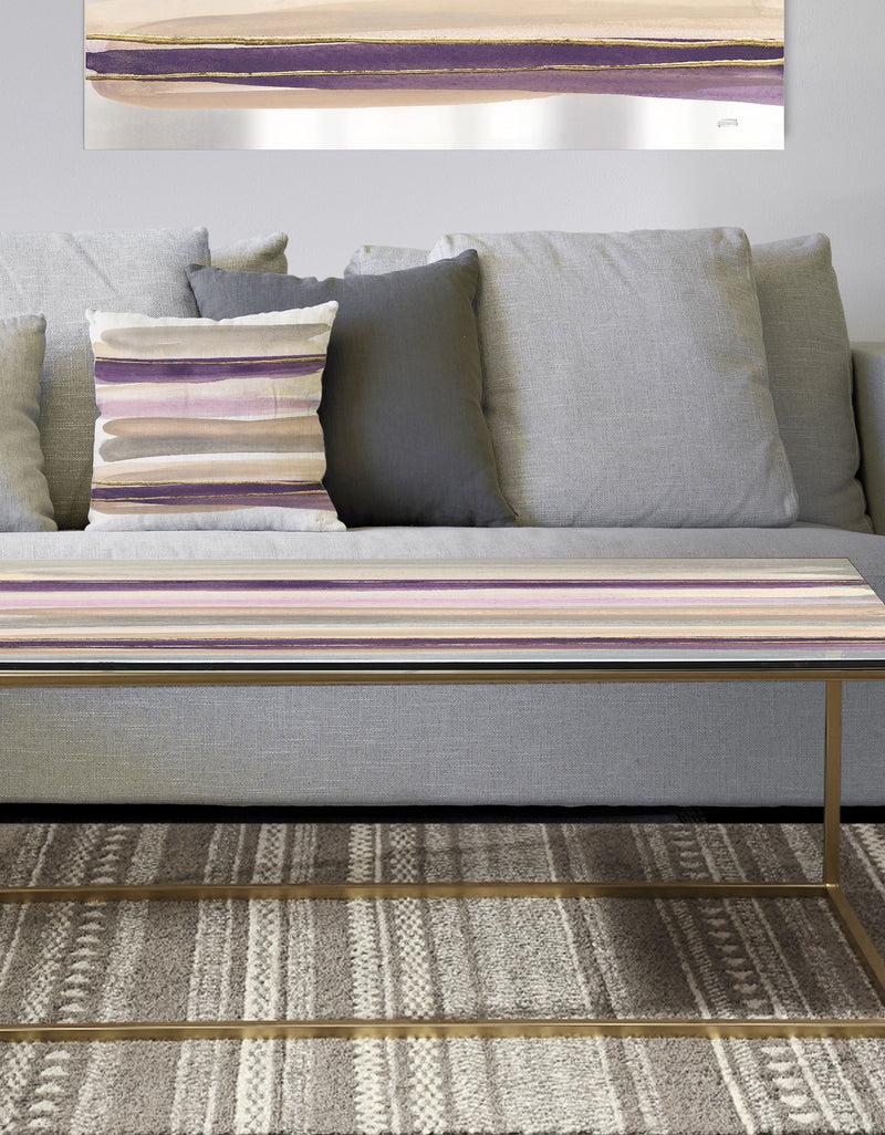 DesignQ Shape of Glam Purple - Metal Transitional Coffee Table