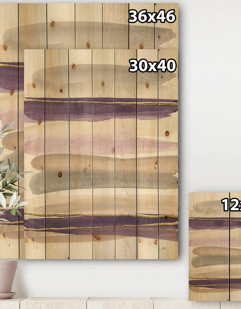 DesignQ Shape Of Glam Purple - Shabby Chic Print On Natural Pine Wood