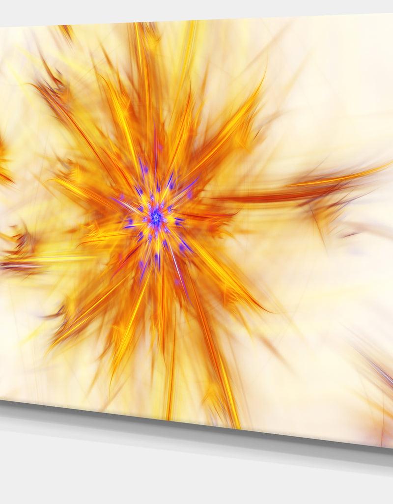 DesignQ Shining Yellow Exotic Fractal Flower - Extra Large Floral Canvas Art Print