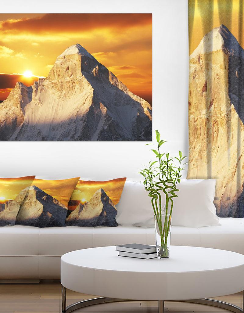 DesignQ Shivling Garhwal Himalaya At Sunset - Landscape Art Print Canvas