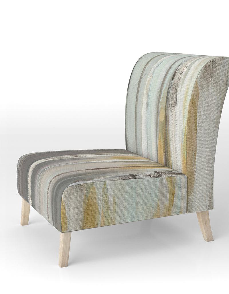 DesignQ Silver And Yellow Birch Forest - Upholstered Cottage Accent Chair