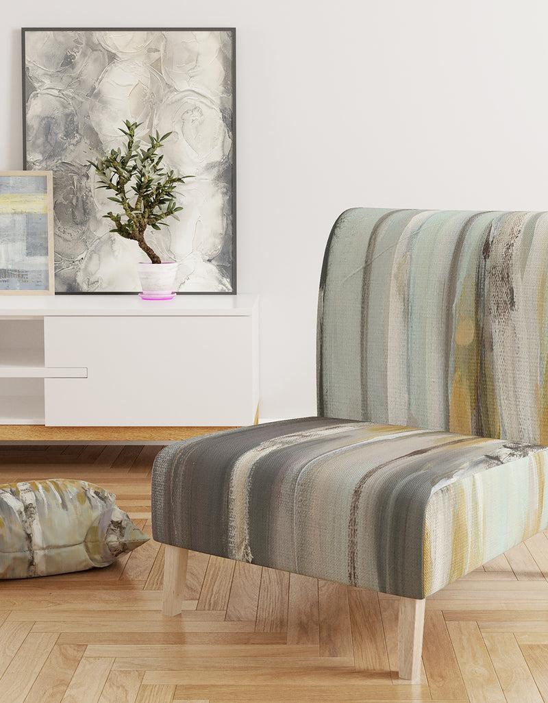 DesignQ Silver And Yellow Birch Forest - Upholstered Cottage Accent Chair