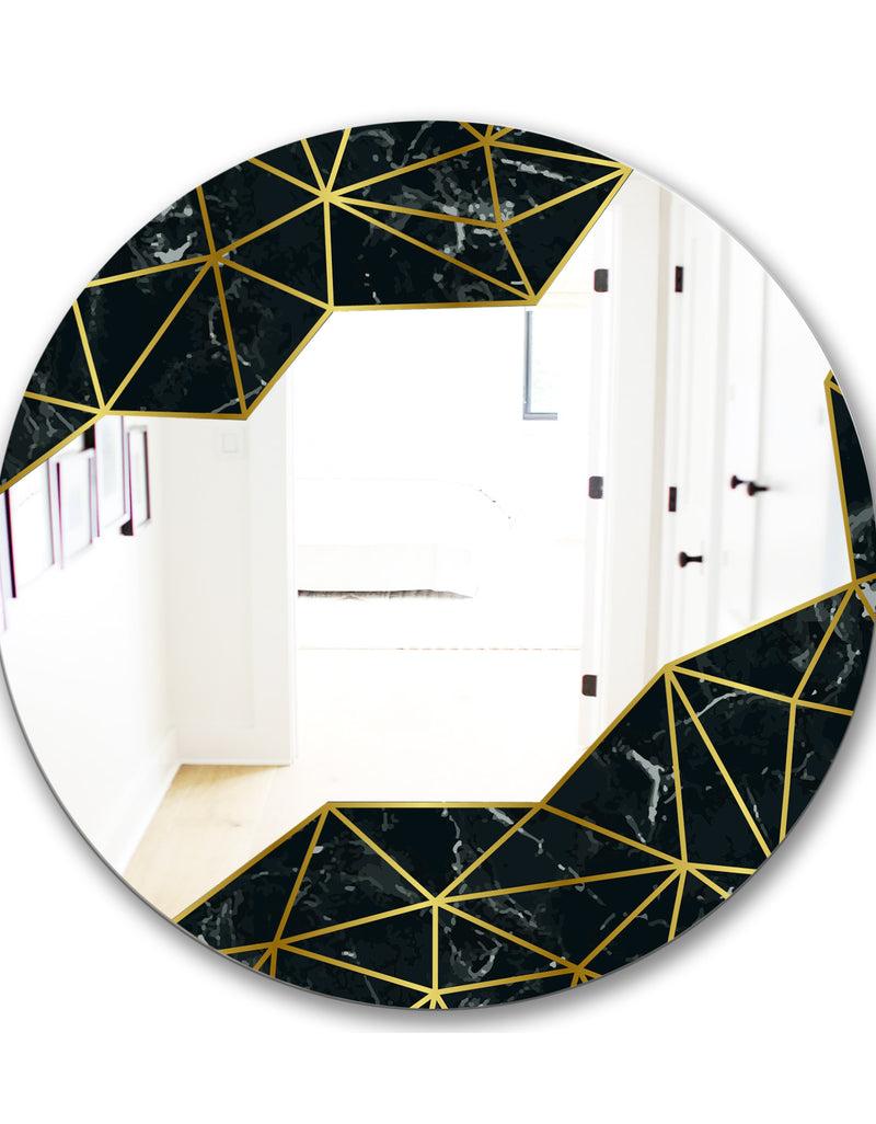 DesignQ Silver Orchid Borella 'Capital Gold Sleek 11-inch Round Mirror