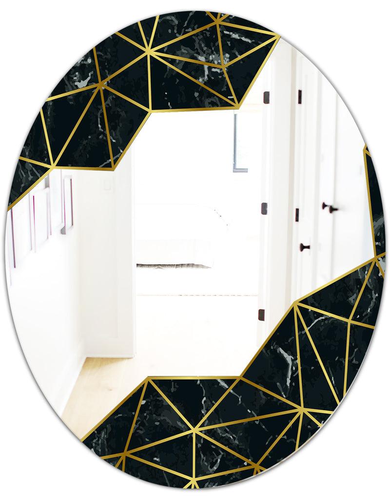 DesignQ Silver Orchid Borella 'Capital Gold Sleek 11-inch Round Mirror