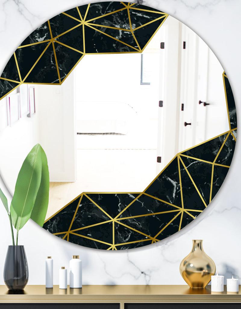 DesignQ Silver Orchid Borella 'Capital Gold Sleek 11-inch Round Mirror