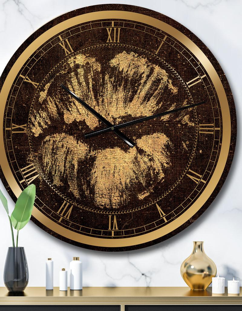 DesignQ Silver Orchid Borella 'Gold Fashions Lips - Glam Wall Clock