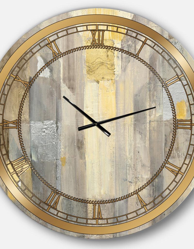 DesignQ Silver Orchid Borella 'Gold Square Watercolor - Glam Large Wall Clock