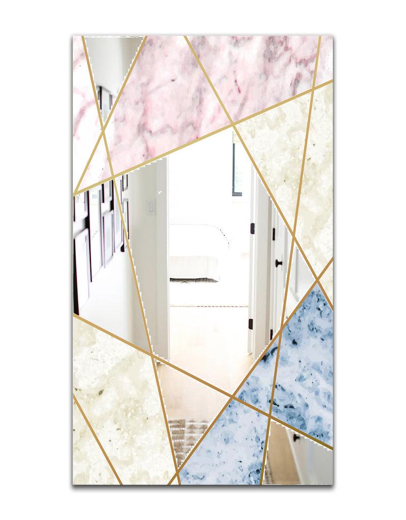 DesignQ Silver Orchid Boyd 'Marbled Diamond 3 - Mid-Century Mirror