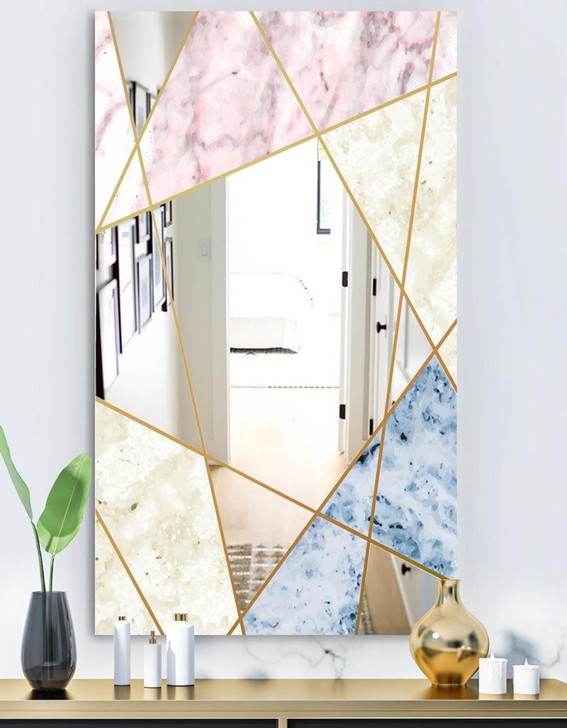 DesignQ Silver Orchid Boyd 'Marbled Diamond 3 - Mid-Century Mirror