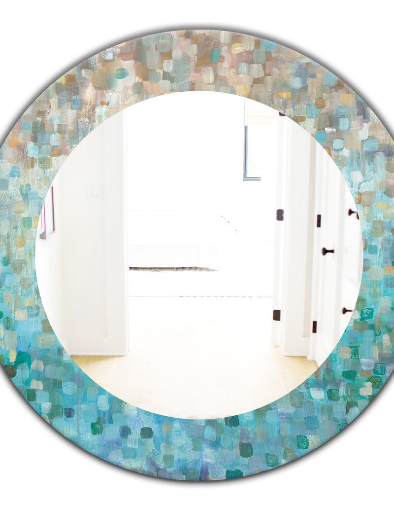 DesignQ Silver Orchid Brian 'Blocked Abstract - Traditional Mirror