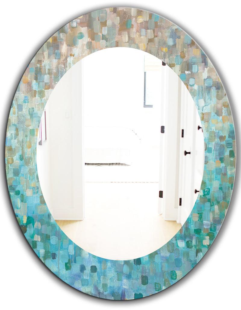 DesignQ Silver Orchid Brian 'Blocked Abstract - Traditional Mirror
