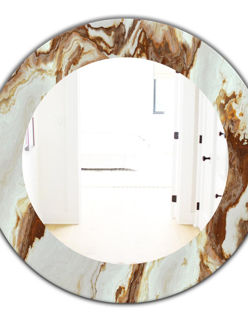 DesignQ Silver Orchid Brian 'Natural Onyx Texture - Mid-Century Mirror