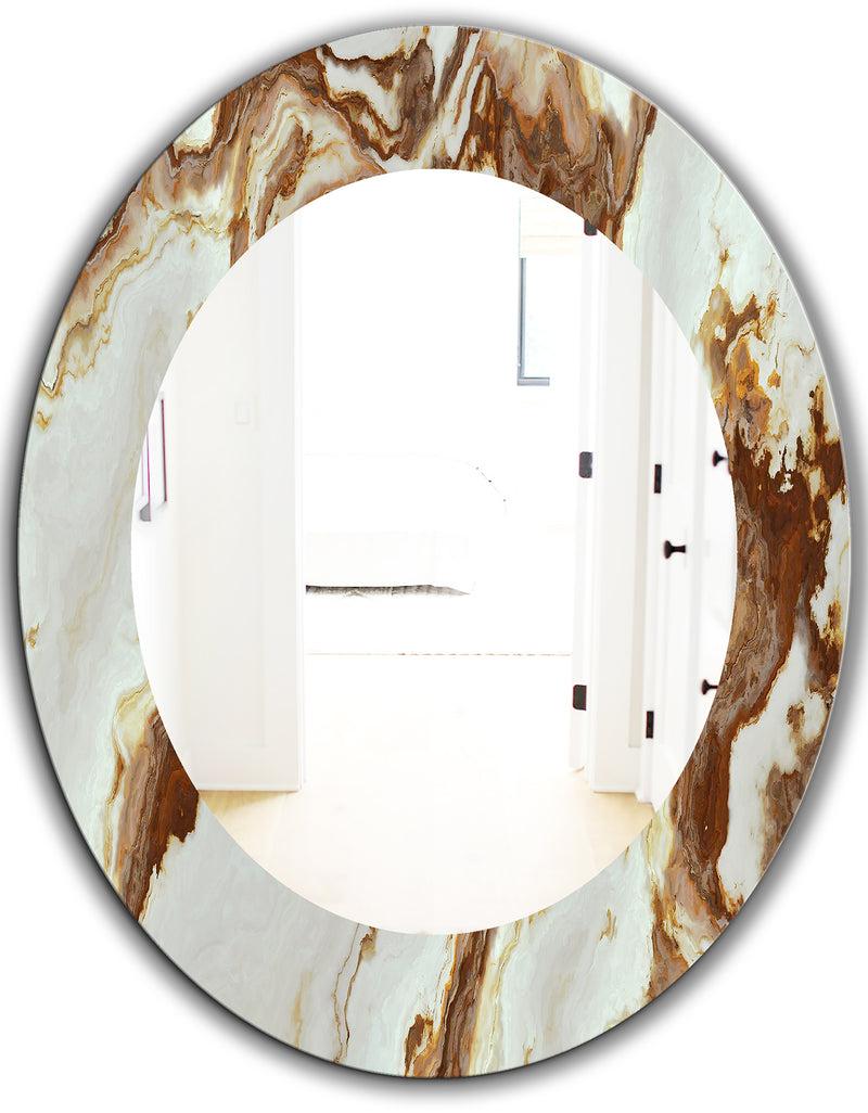 DesignQ Silver Orchid Brian 'Natural Onyx Texture - Mid-Century Mirror