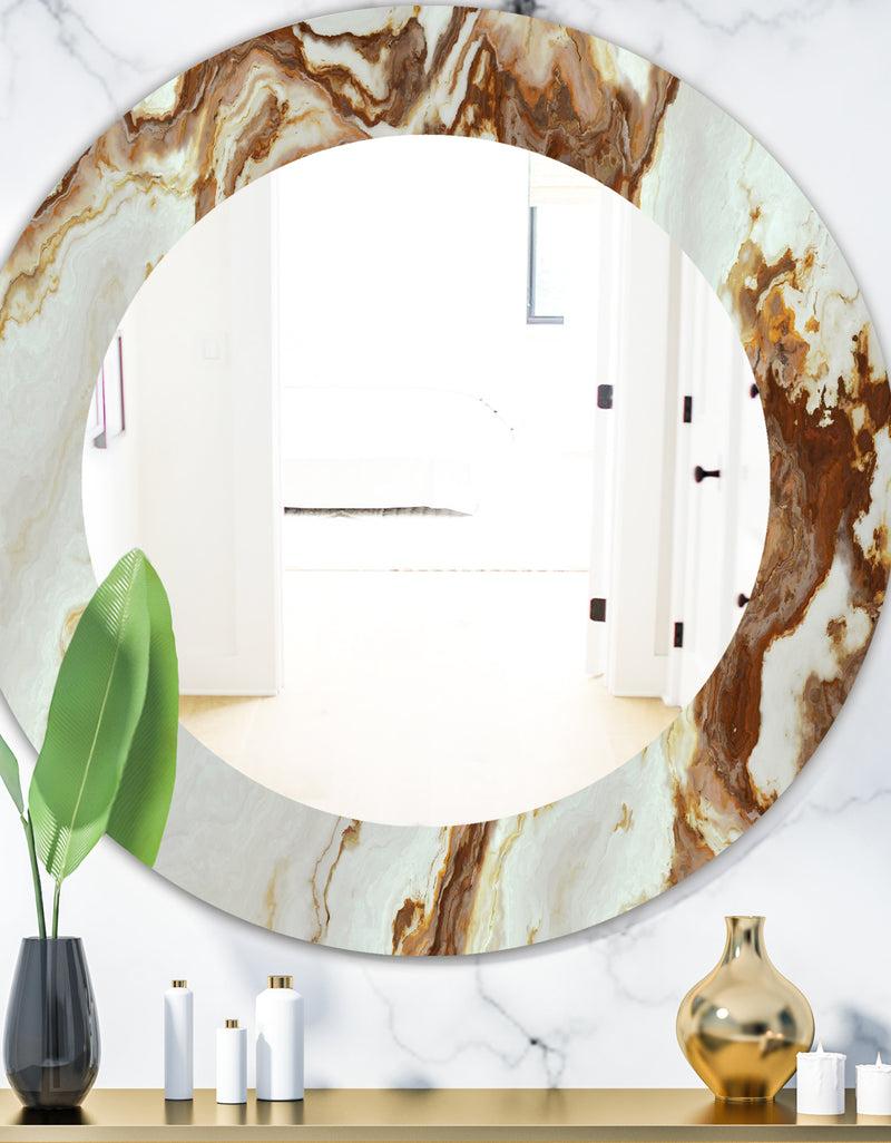 DesignQ Silver Orchid Brian 'Natural Onyx Texture - Mid-Century Mirror