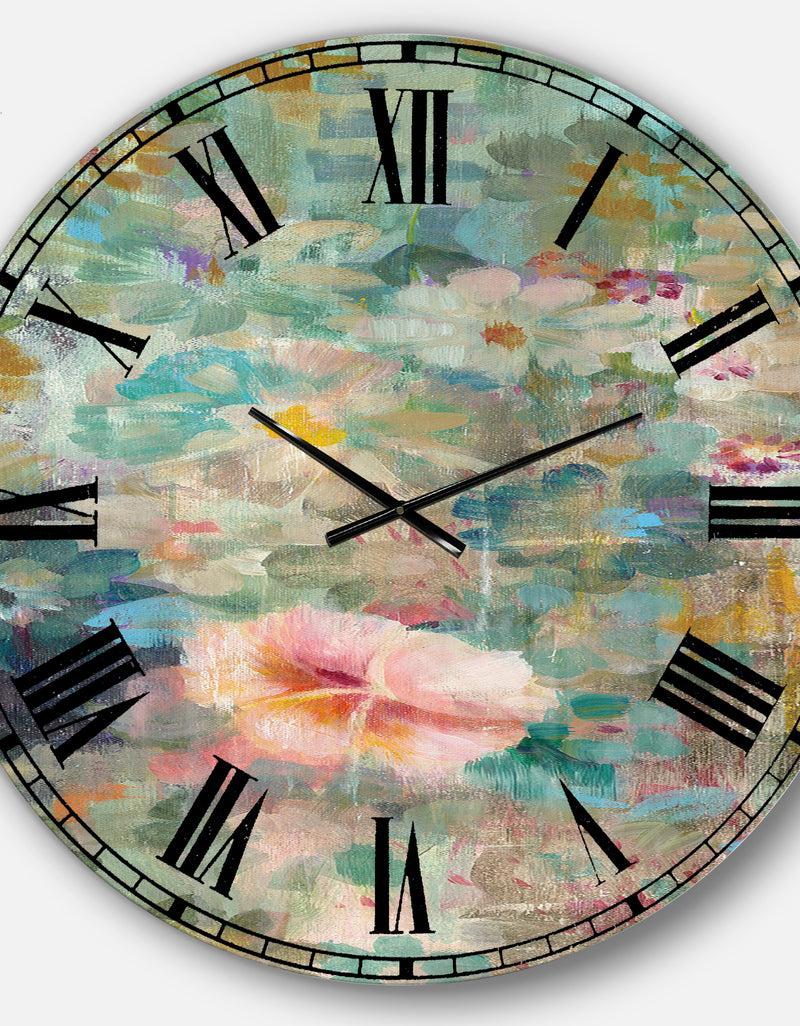 DesignQ Silver Orchid Fonteney Cabin & Lodge Oversized Metal Clock