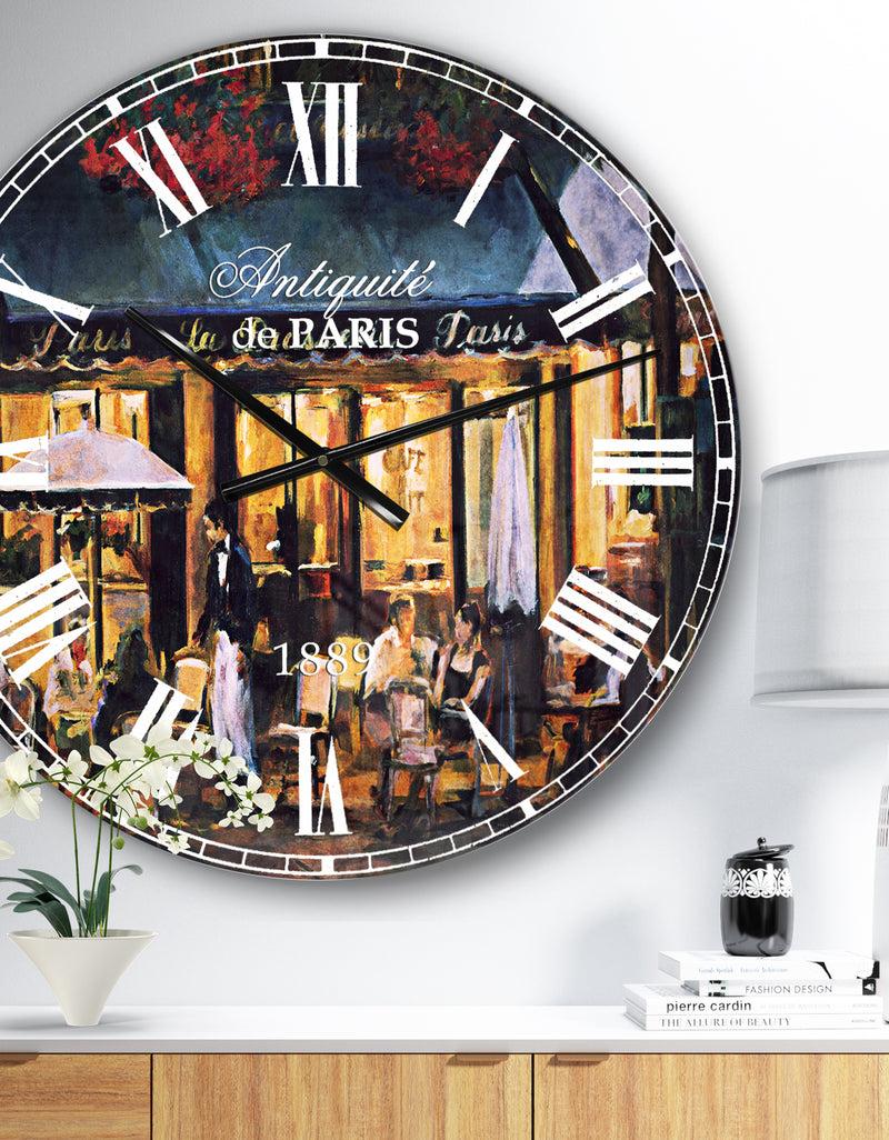 DesignQ Silver Orchid Fonteney French Country Oversized Metal Clock