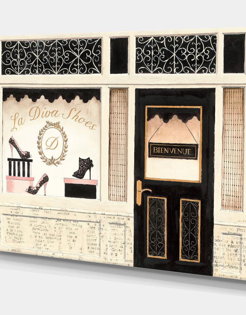 DesignQ Silver Orchid 'Paris Diva Shoes Painting - Fashion Premium Canvas Wall Art