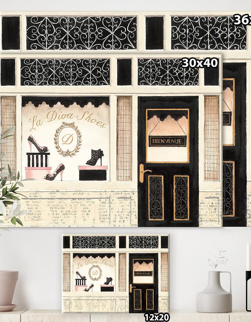 DesignQ Silver Orchid 'Paris Diva Shoes Painting - Fashion Premium Canvas Wall Art