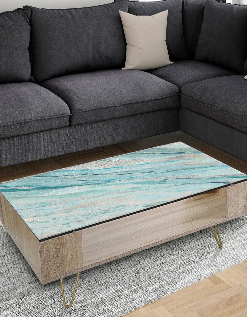 DesignQ Silver Springs I Blue Green - Traditional Coffee Table