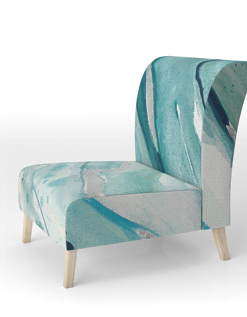 DesignQ Silver Springs I Blue Green - Upholstered Nautical & Coastal Accent Chair