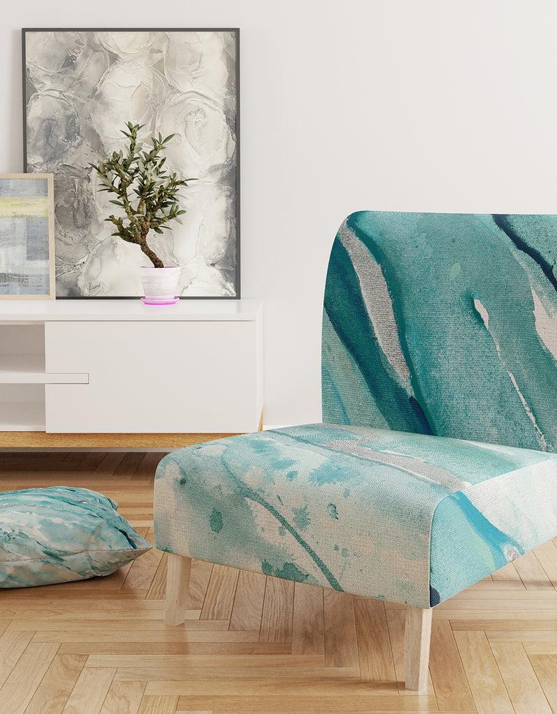 DesignQ Silver Springs I Blue Green - Upholstered Nautical & Coastal Accent Chair