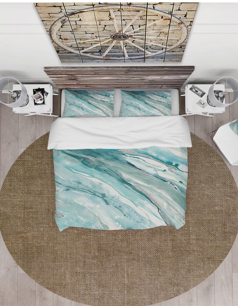 DesignQ Silver Springs II Blue Green - Farmhouse Duvet Cover Set