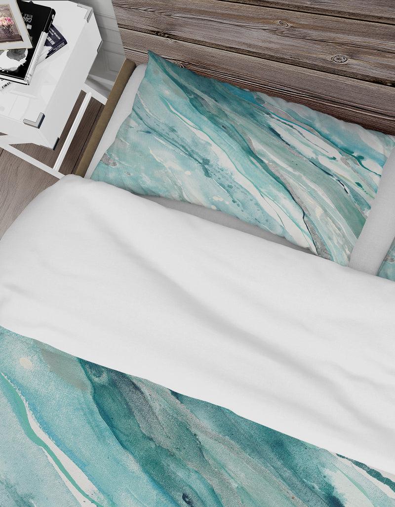 DesignQ Silver Springs II Blue Green - Farmhouse Duvet Cover Set