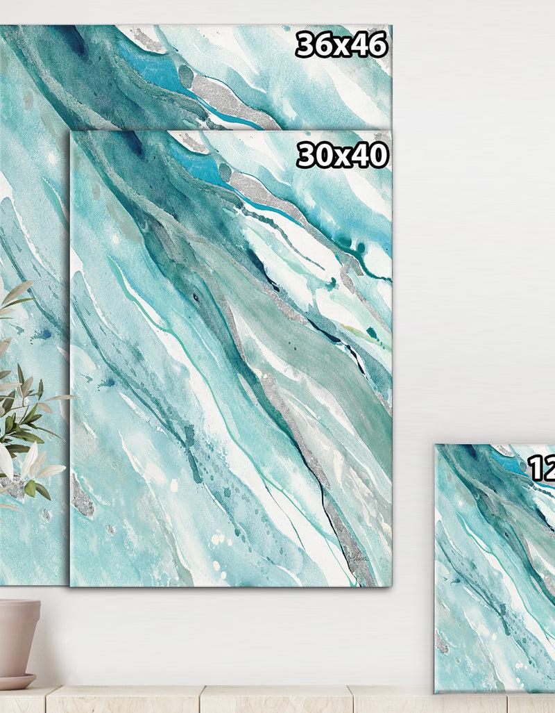 DesignQ Silver Springs II Blue Green - Nautical & Coastal Canvas Artwork