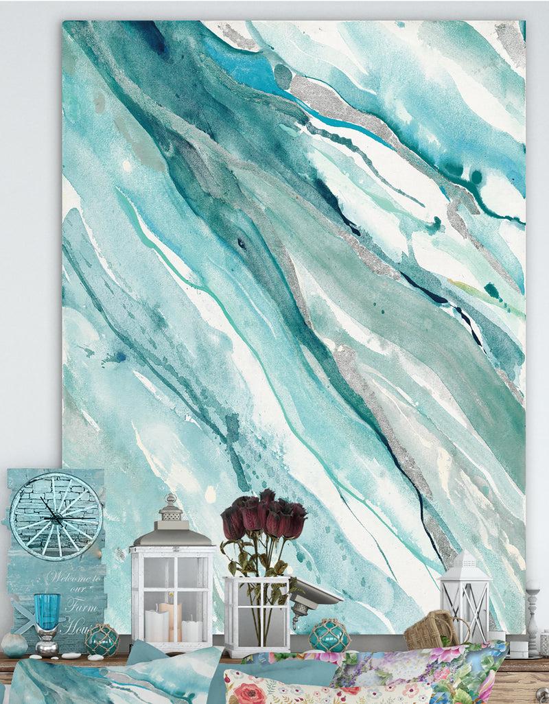 DesignQ Silver Springs II Blue Green - Nautical & Coastal Canvas Artwork