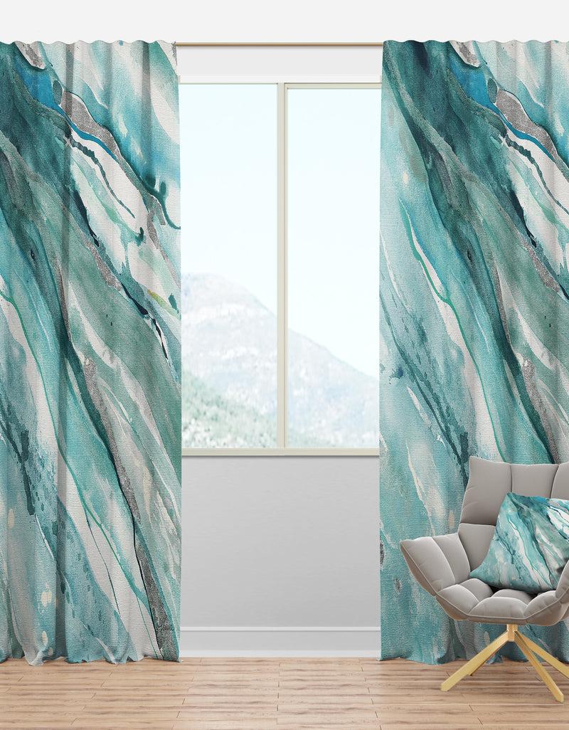 DesignQ Silver Springs II Blue Green - Nautical & Coastal Curtain Panels