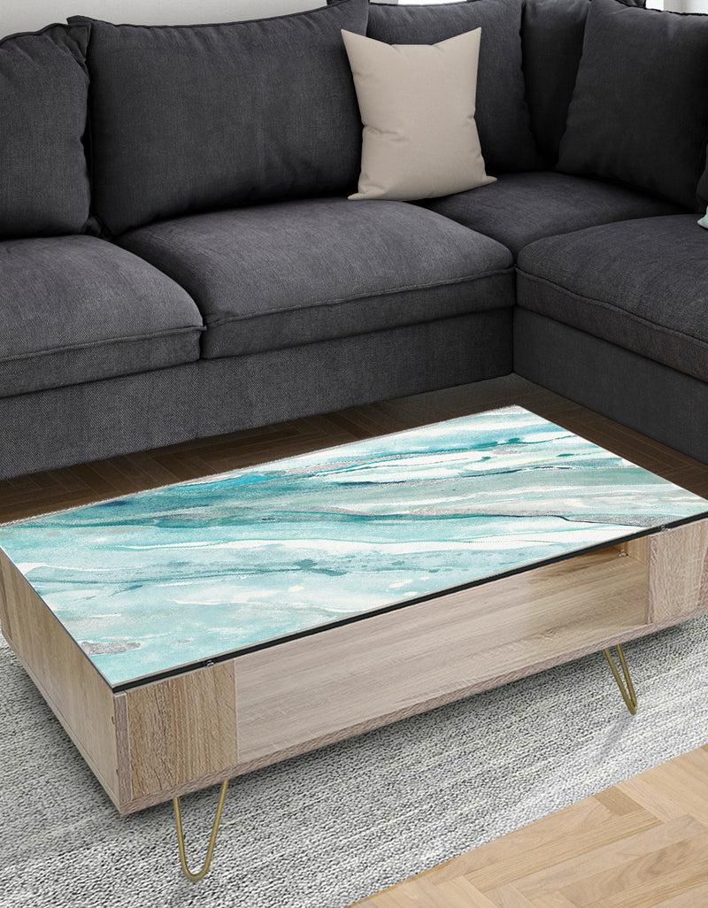 DesignQ Silver Springs II Blue Green - Traditional Coffee Table