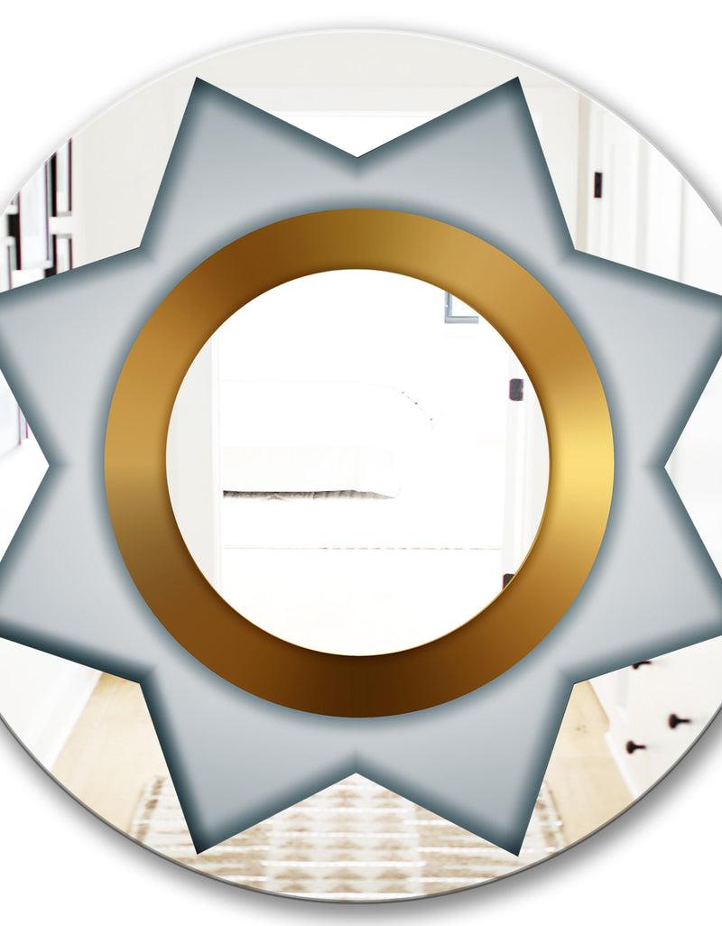 DesignQ Silver Star - Glam Mirror - Oval Or Round Wall Mirror