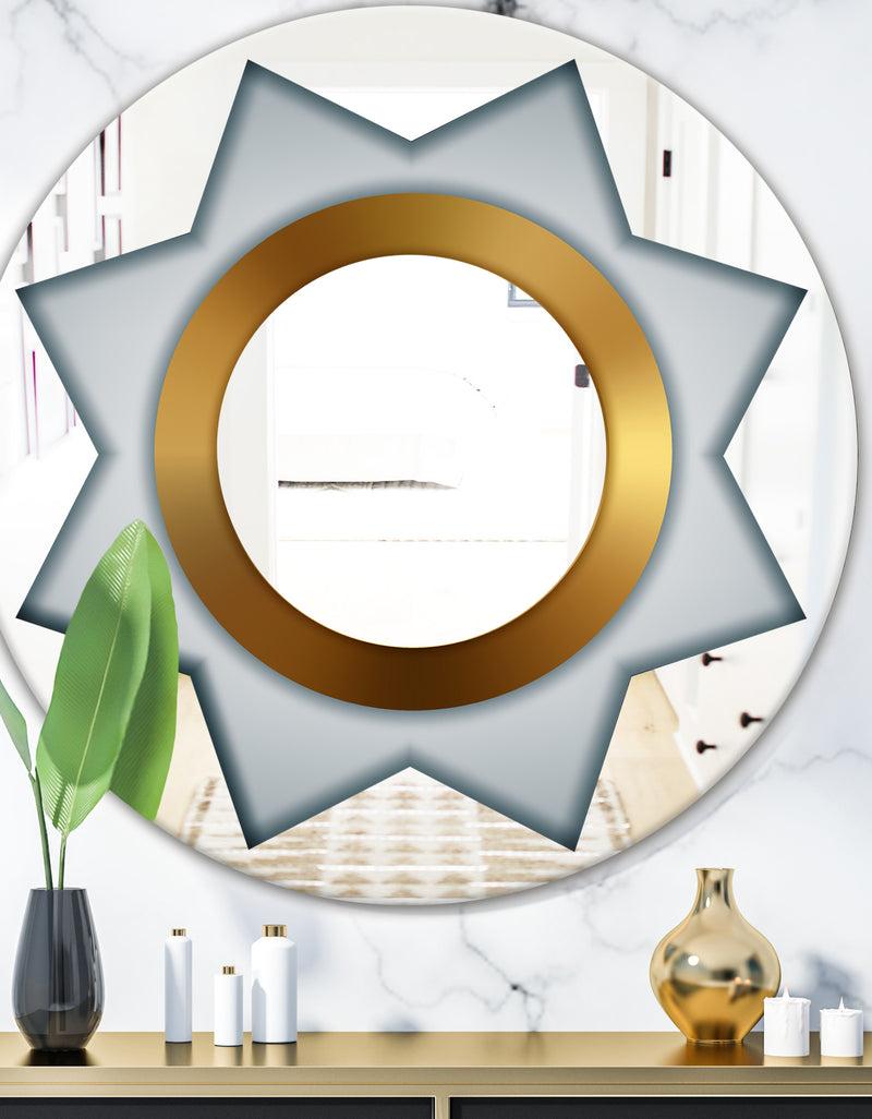 DesignQ Silver Star - Glam Mirror - Oval or Round Wall Mirror