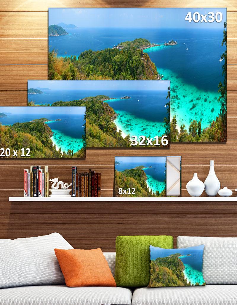DesignQ Similan Islands Paradise Bay - Modern Seascape Canvas Artwork