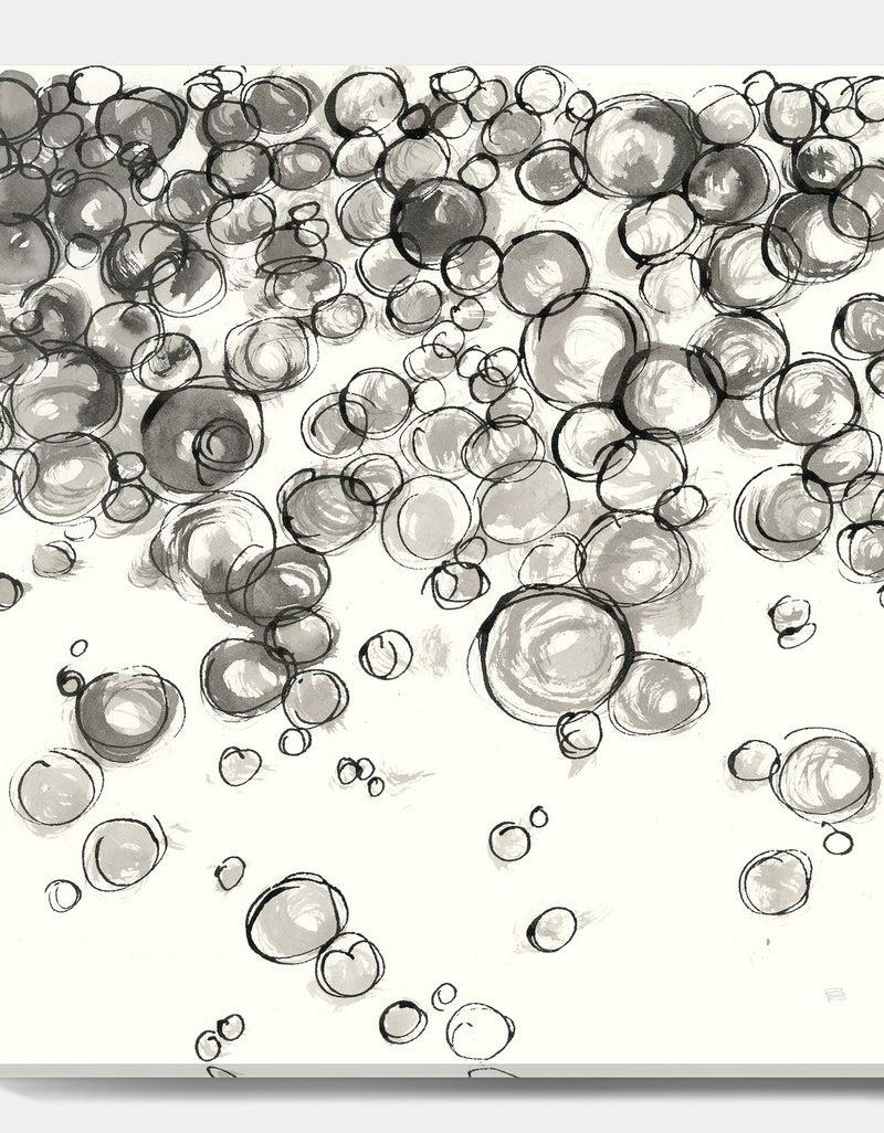 DesignQ Simple Bubbles IV - Mid-Century Modern Premium Canvas Wall Art