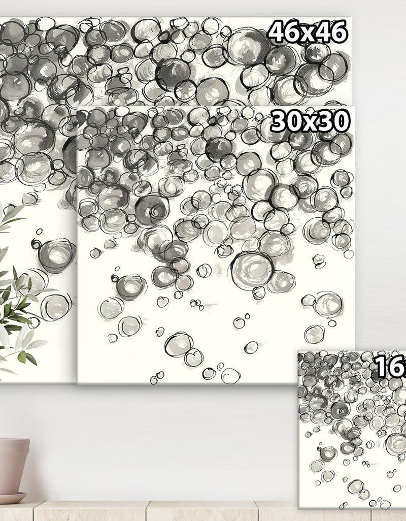 DesignQ Simple Bubbles IV - Mid-Century Modern Premium Canvas Wall Art