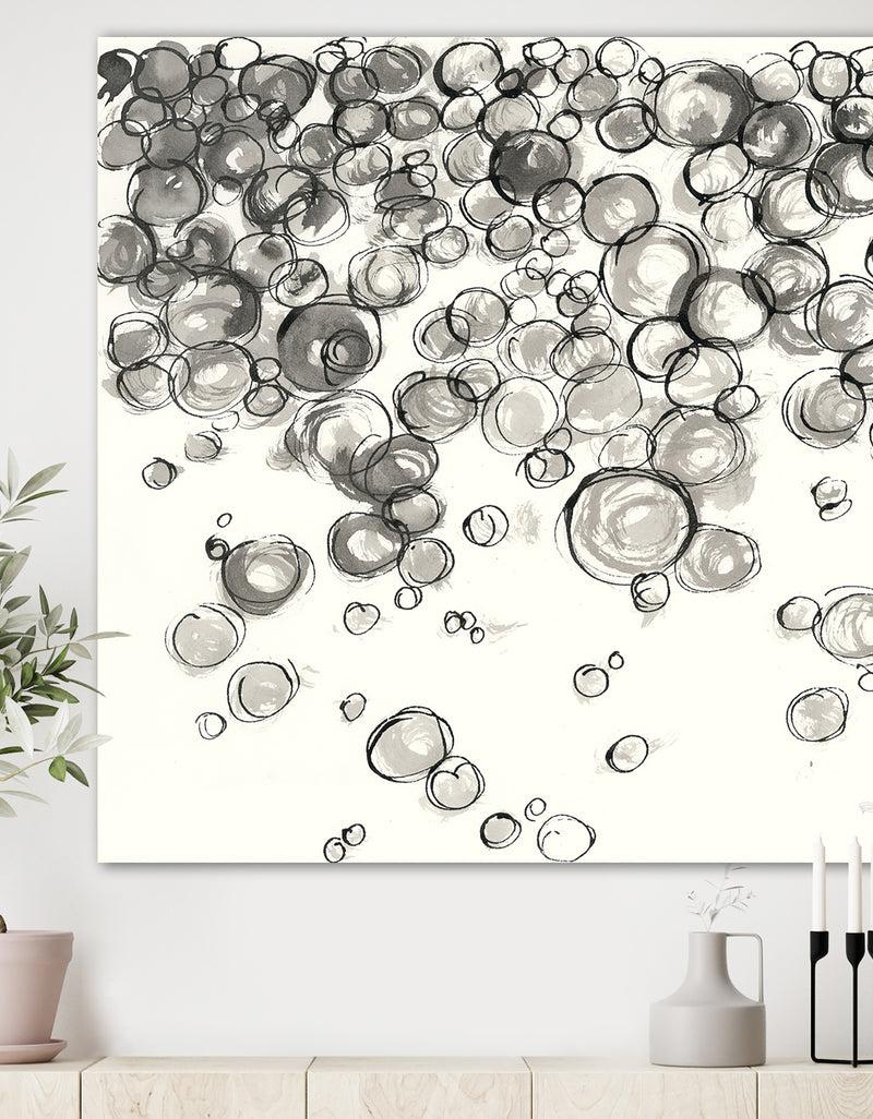 DesignQ Simple Bubbles IV - Mid-Century Modern Premium Canvas Wall Art