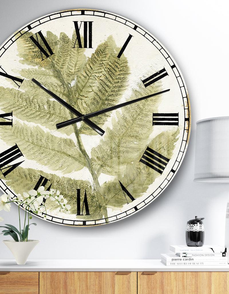 DesignQ Simple Forest I - Floral & Botanical Large Wall CLock